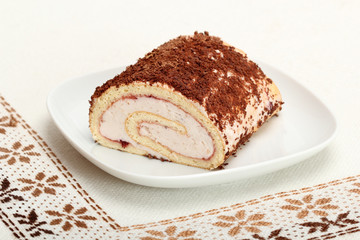 Yogurt cream roulade