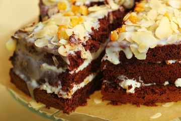 Chocolate Cake with Almonds and Candied Orange Peel