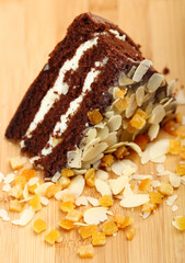 Chocolate Cake with Almonds and Candied Orange Peel