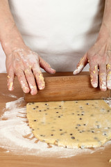 Rolling dough. Making Chocolate Chip Cookies. Series.