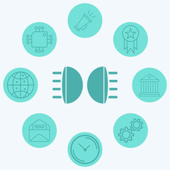 Fototapeta premium Car light vector icon sign symbol