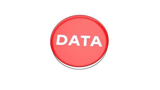 pushing big red button with word Data.