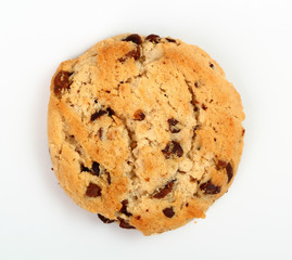 chocolate chip cookie isolated on white background