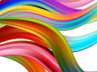 Colorful flow brush stroke. Wave sea isolated line