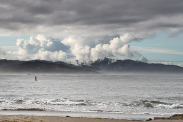 paddle boarding before the storm