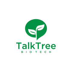 Illustration of abstract plant combined with bubble talk sign.