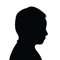 a young teenager boy head silhouette vector