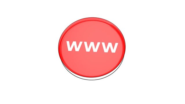 pushing big red button with word Www.