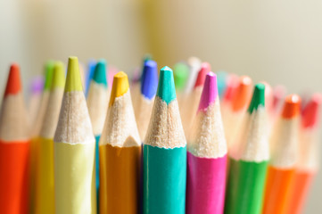 group of bright color pencils for drawing