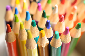 group of bright color pencils for drawing