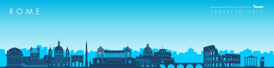 Naklejka na ściany i meble Rome skyline silhouette. Vector illustration