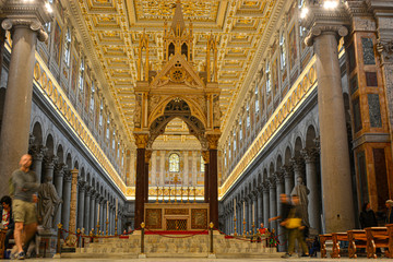 Fototapeta na wymiar Rome, Italy - Papal Basilica of Saint Paul Outside the Walls.