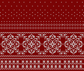 Red Winter Holiday Seamless Knitted Pattern for sweater