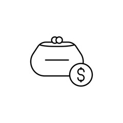 purse, money dollar line icon. Elements of black friday and sales icon. Premium quality graphic design icon. Can be used for web, logo, mobile app, UI, UX