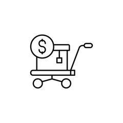shopping cart line icon. Elements of black friday and sales icon. Premium quality graphic design icon. Can be used for web, logo, mobile app, UI, UX