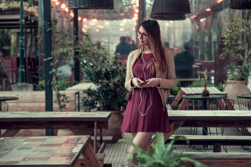 Cute Latin girl in the bar