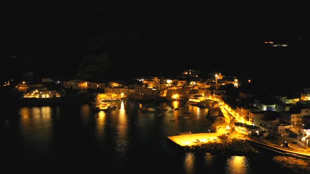 Levanto Egadi Sicily Island islands Italy drone night timelapse hyperlapse
