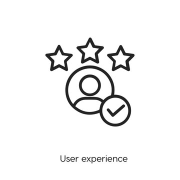 user experience icon. user experience vector symbol. Linear style sign for mobile concept and web design. user experience symbol illustration. Pixel vector graphics - Vector	