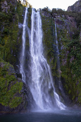 View of one of the Milford sound waterfalls, New Zealand