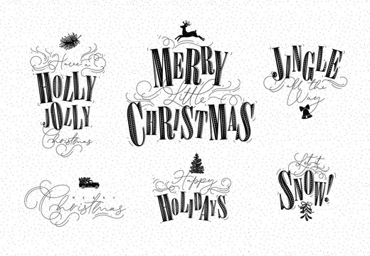 Christmas letterings white