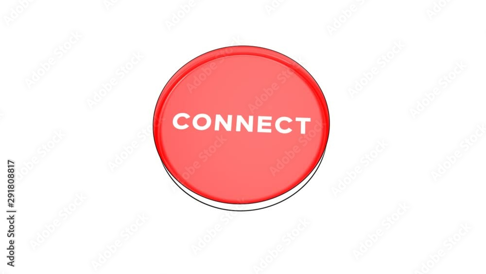 Poster pushing big red button with word connect.