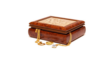 jewelry box, on white background