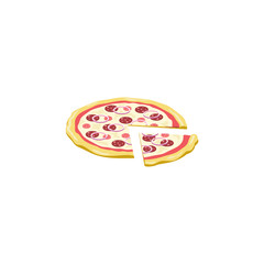 Pizza vector 3d isometric, color web icons set, new flat style. Creative illustration design, idea for infographics.