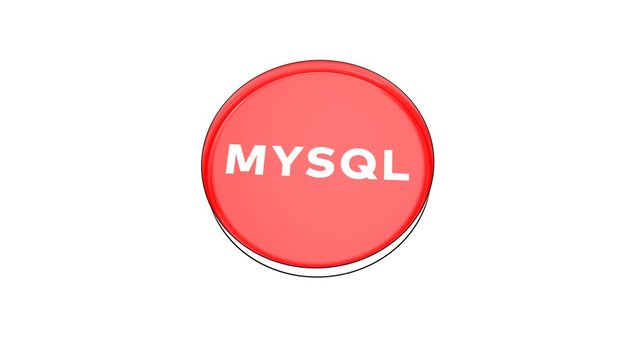 pushing big red button with word Mysql.