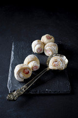 Cornulete Traditional sweet Eastern Europe filling with strawberry