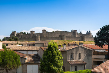 Fototapeta na wymiar View of the old town Carcassonne, Southern France.