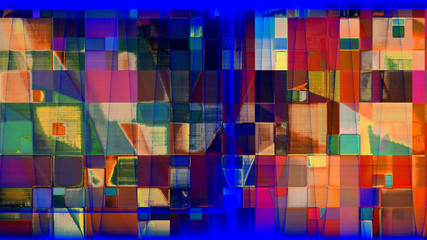 composition géométrique abstraite colorée, rythmée, non figurative