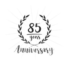 Obraz premium 85 years anniversary celebration logo. Eighty-five years celebrating watercolor design template. Vector and illustration.