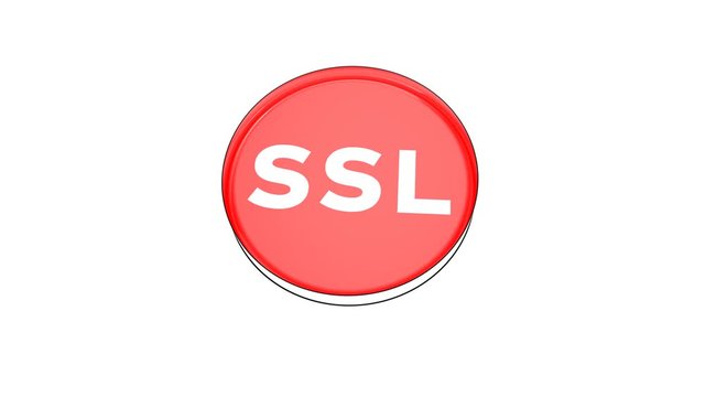 pushing big red button with word Ssl.