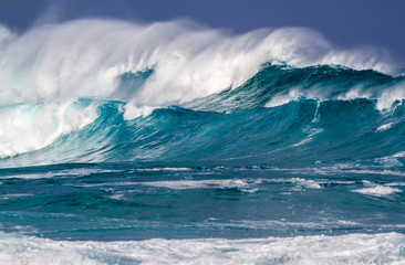 Beautiful Breaking Ocean wave in Hawaii