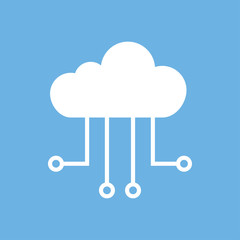 Cloud icon technology. Digital computer service concept. Service support. Web cloud technology business.