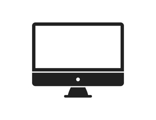 Computer icon isolated vector. Modern computer mockup. Laptop computer information technology pc vector illustration.