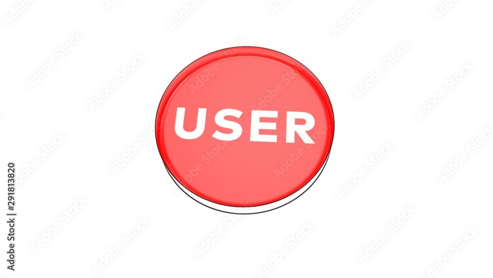 Poster pushing big red button with word user.