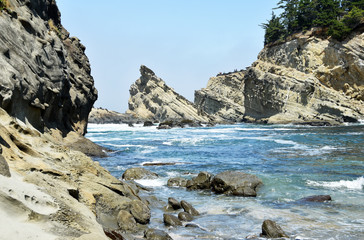 Fototapeta na wymiar picture taken from Simpson beach in Shore Acres State Park, Oregon, USA.