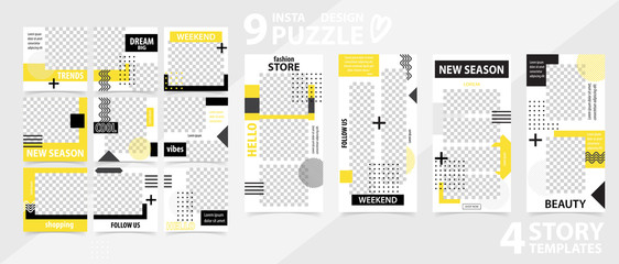 Trendy editable template for social networks stories and posts