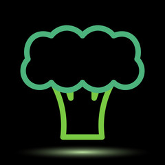 Broccoli neon icon. Food icons vector design