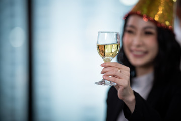 Champagne celebration, cliking the glasses to celebrate special occasion together