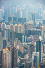 Fototapeta na wymiar Hong Kong, China - August, 2019: Hong Kong city scape, modern building skyscraper in Hong Kong