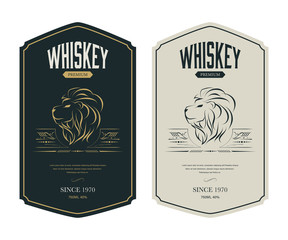 Vintage premium whiskey label banner badges set. Luxury decoration design. Collection banner.