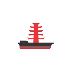 Sail ship logo design vector
