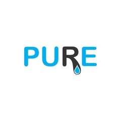 PURE water logo design vector