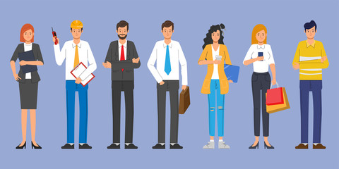 Business people teamwork character. Animation scene people community.