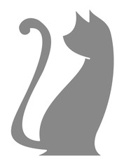 猫のシルエット(グレー)