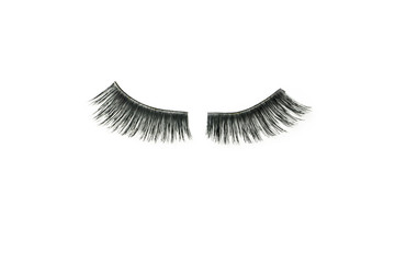 makeup false eye lashes on white background 
