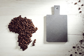Coffee and bean beans Arabica 100% coffee roasted background concept 