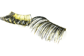 makeup false eye lashes on white background 